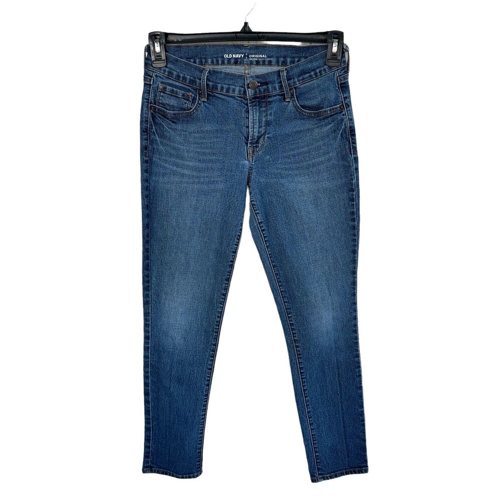 Old Navy SZ 6 Original Jeans Pockets Mid-Rise Zip-Fly Stretch Medium Wash Blue